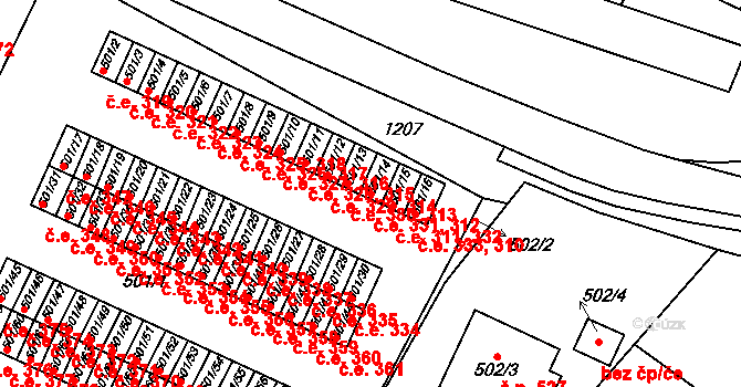 Bystřice nad Pernštejnem 312,331 na parcele st. 501/14 v KÚ Bystřice nad Pernštejnem, Katastrální mapa
