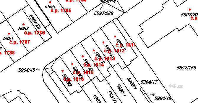 Velké Meziříčí 1812 na parcele st. 5959/2 v KÚ Velké Meziříčí, Katastrální mapa