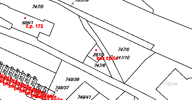 Český Krumlov 38418941 na parcele st. 2610 v KÚ Český Krumlov, Katastrální mapa