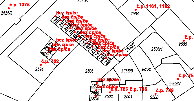 Ústí nad Labem 38855941 na parcele st. 2511 v KÚ Střekov, Katastrální mapa