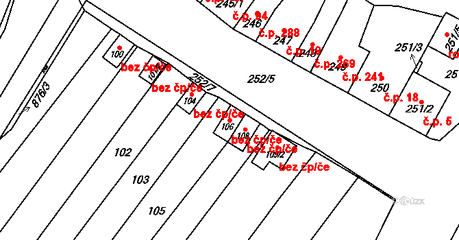 Majetín 40859941 na parcele st. 106 v KÚ Majetín, Katastrální mapa