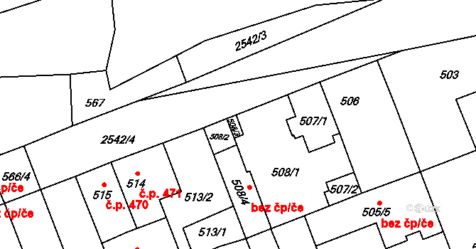 Plzeň 42740941 na parcele st. 508/3 v KÚ Skvrňany, Katastrální mapa