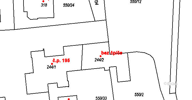 Černíkovice 44264941 na parcele st. 244/2 v KÚ Černíkovice, Katastrální mapa