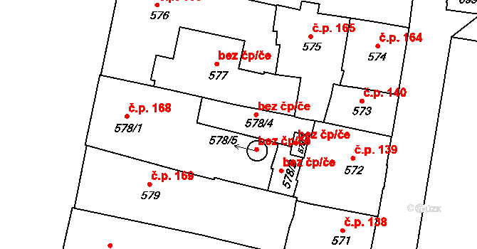 Klatovy 45213941 na parcele st. 578/4 v KÚ Klatovy, Katastrální mapa