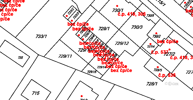 Brno 45543941 na parcele st. 729/6 v KÚ Pisárky, Katastrální mapa