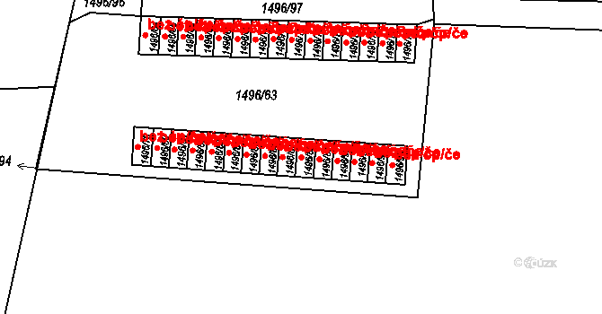 Plzeň 46599941 na parcele st. 1496/88 v KÚ Skvrňany, Katastrální mapa