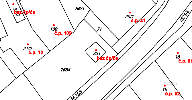 Opatovice nad Labem 46715941 na parcele st. 231 v KÚ Opatovice nad Labem, Katastrální mapa