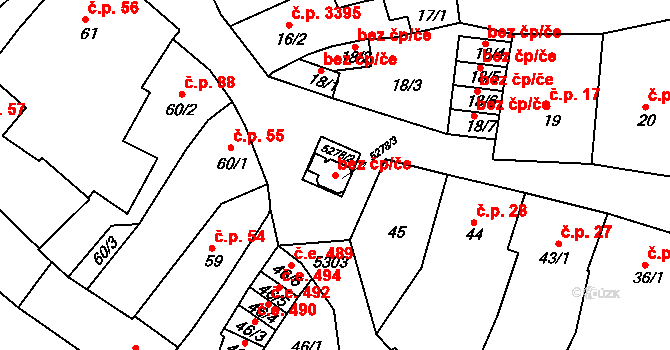 Znojmo 47531941 na parcele st. 5278/3 v KÚ Znojmo-město, Katastrální mapa