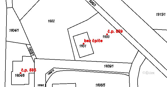 Havířov 48920941 na parcele st. 1601 v KÚ Bludovice, Katastrální mapa
