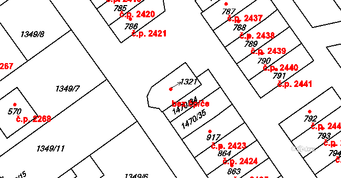Kyjov 50188941 na parcele st. 1321 v KÚ Nětčice u Kyjova, Katastrální mapa