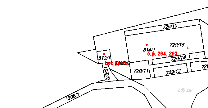 Děčín 50217941 na parcele st. 813/1 v KÚ Bynov, Katastrální mapa