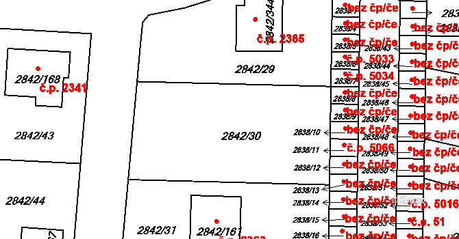 Louny 2364 na parcele st. 2842/30 v KÚ Louny, Katastrální mapa