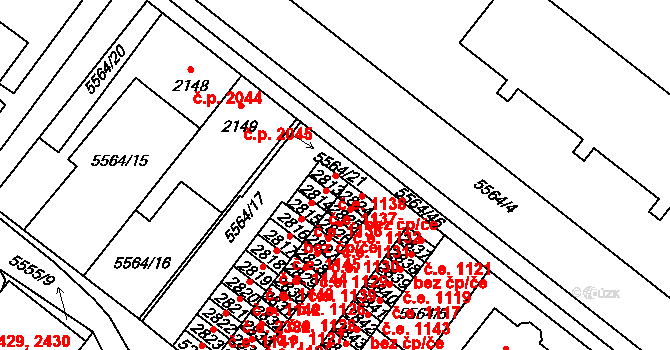 Žatec 1138 na parcele st. 2813 v KÚ Žatec, Katastrální mapa