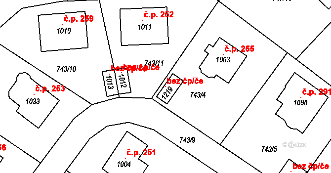 Měchenice 96441941 na parcele st. 1219 v KÚ Měchenice, Katastrální mapa