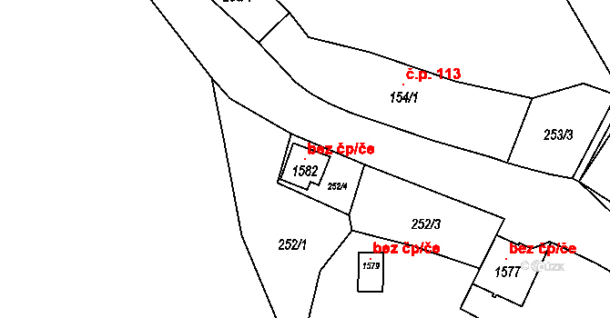 Vranov nad Dyjí 98168941 na parcele st. 1582 v KÚ Vranov nad Dyjí, Katastrální mapa