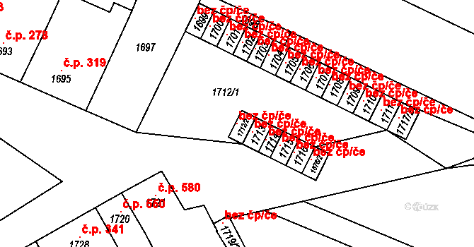 Pohořelice 119898942 na parcele st. 1712/2 v KÚ Pohořelice nad Jihlavou, Katastrální mapa