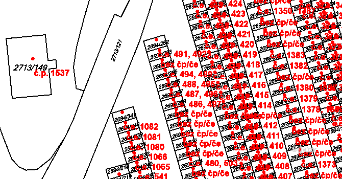 Pelhřimov 486,497 na parcele st. 2694/267 v KÚ Pelhřimov, Katastrální mapa