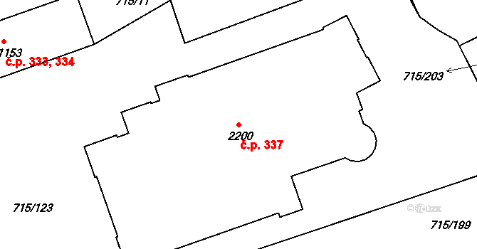 Příbram VII 337, Příbram na parcele st. 2200 v KÚ Březové Hory, Katastrální mapa