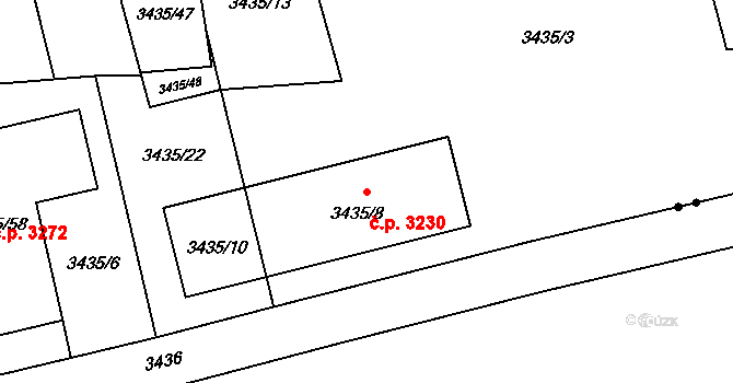 Martinov 3230, Ostrava na parcele st. 3435/8 v KÚ Martinov ve Slezsku, Katastrální mapa