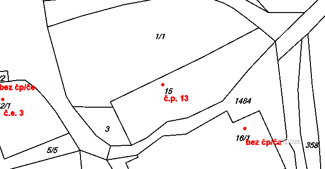 Neštětice 13, Neveklov na parcele st. 15 v KÚ Neštětice, Katastrální mapa