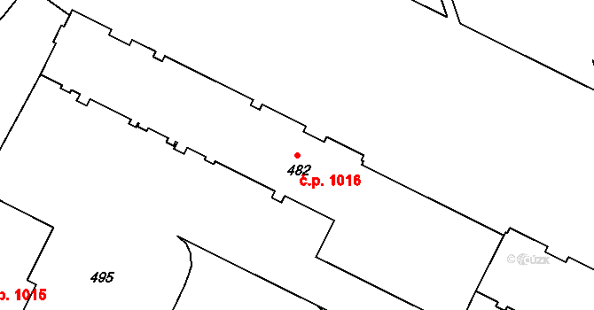 Poruba 1016, Ostrava na parcele st. 482 v KÚ Poruba, Katastrální mapa