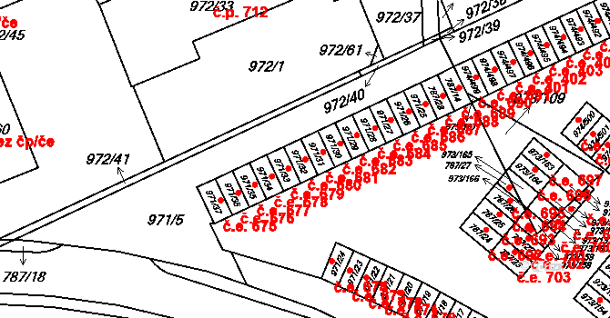 Štětí 680 na parcele st. 971/32 v KÚ Štětí I, Katastrální mapa