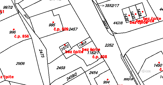 Lomnice nad Popelkou 38869942 na parcele st. 1182/2 v KÚ Lomnice nad Popelkou, Katastrální mapa