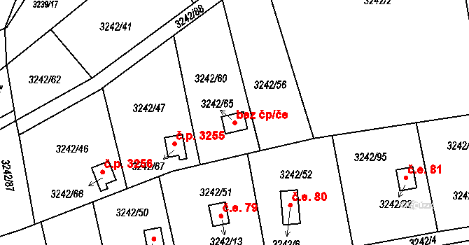Ostrava 41281942 na parcele st. 3242/65 v KÚ Martinov ve Slezsku, Katastrální mapa