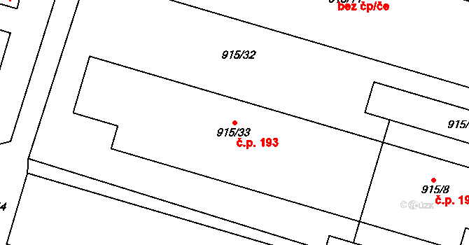 Ciboušov 193, Klášterec nad Ohří na parcele st. 915/33 v KÚ Vernéřov, Katastrální mapa