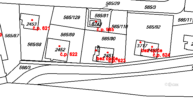 Třebíč 43040942 na parcele st. 3718 v KÚ Třebíč, Katastrální mapa