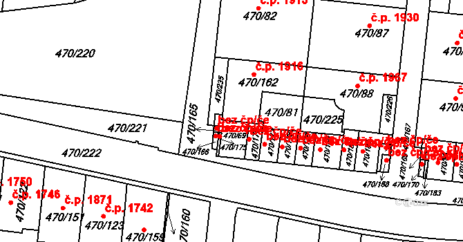 Praha 50156942 na parcele st. 470/69 v KÚ Krč, Katastrální mapa