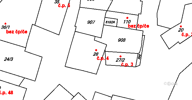 Holešovice 4, Chroustovice na parcele st. 28 v KÚ Holešovice u Chroustovic, Katastrální mapa