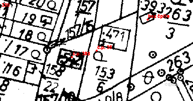 Bernartice 36 na parcele st. 471 v KÚ Bernartice u Milevska, Katastrální mapa
