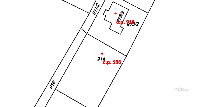 Studénka 226 na parcele st. 914 v KÚ Studénka nad Odrou, Katastrální mapa