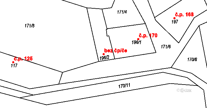 Konárovice 91635942 na parcele st. 196/2 v KÚ Konárovice, Katastrální mapa