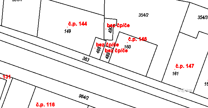 Hořátev 99626942 na parcele st. 489 v KÚ Hořátev, Katastrální mapa