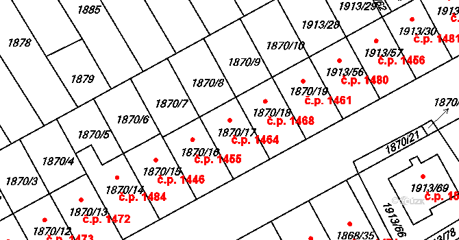 Holešov 1464 na parcele st. 1870/17 v KÚ Holešov, Katastrální mapa
