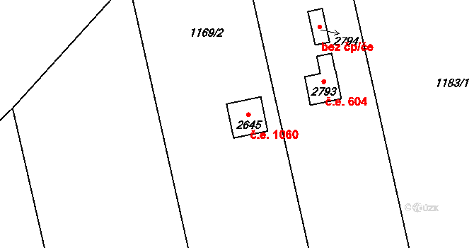 Lipník nad Bečvou I-Město 1060, Lipník nad Bečvou na parcele st. 2645 v KÚ Lipník nad Bečvou, Katastrální mapa
