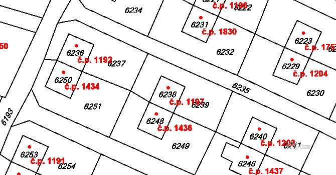 Rychvald 1197 na parcele st. 6238 v KÚ Rychvald, Katastrální mapa