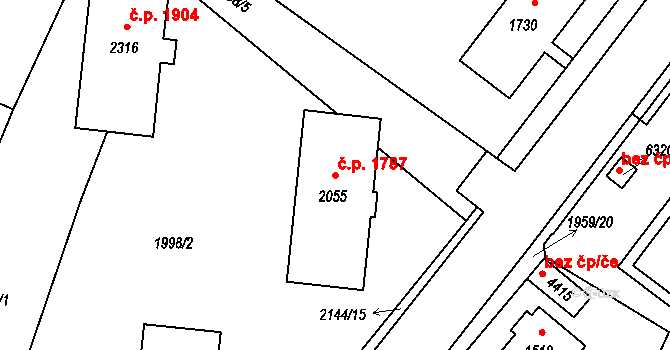 Šumperk 1787 na parcele st. 2055 v KÚ Šumperk, Katastrální mapa