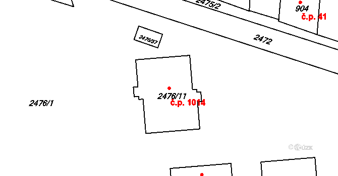 Třeboň II 1014, Třeboň na parcele st. 2476/11 v KÚ Třeboň, Katastrální mapa