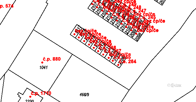 Slaný 268 na parcele st. 2112 v KÚ Slaný, Katastrální mapa