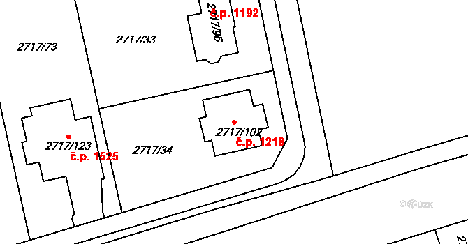 Kylešovice 1218, Opava na parcele st. 2717/102 v KÚ Kylešovice, Katastrální mapa