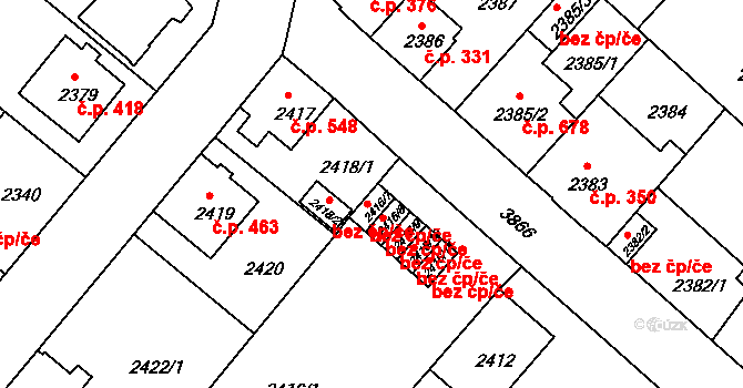 Kutná Hora 38264943 na parcele st. 2416/7 v KÚ Kutná Hora, Katastrální mapa