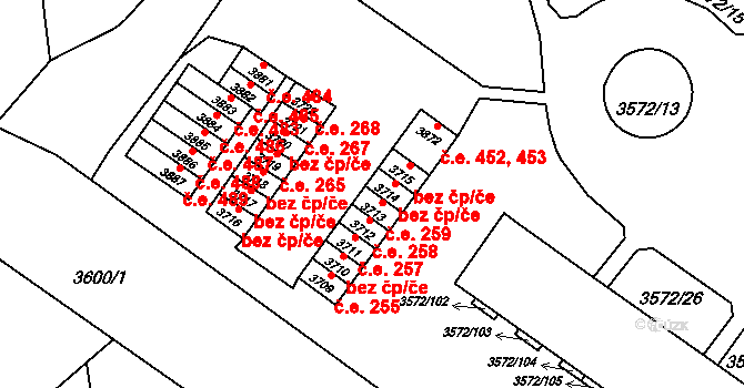Šlapanice 39844943 na parcele st. 3714 v KÚ Šlapanice u Brna, Katastrální mapa