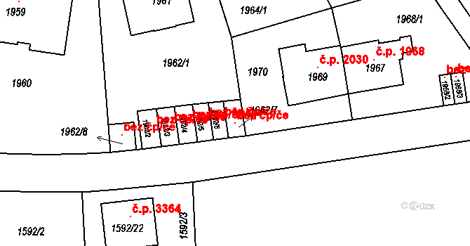 Praha 40433943 na parcele st. 1962/7 v KÚ Smíchov, Katastrální mapa