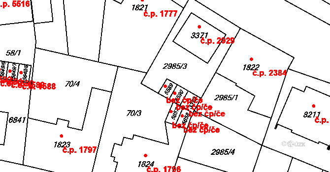 Zlín 41179943 na parcele st. 5589 v KÚ Zlín, Katastrální mapa