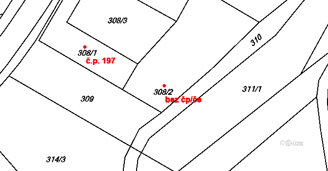 Bohuslavice 41816943 na parcele st. 308/2 v KÚ Bohuslavice nad Metují, Katastrální mapa