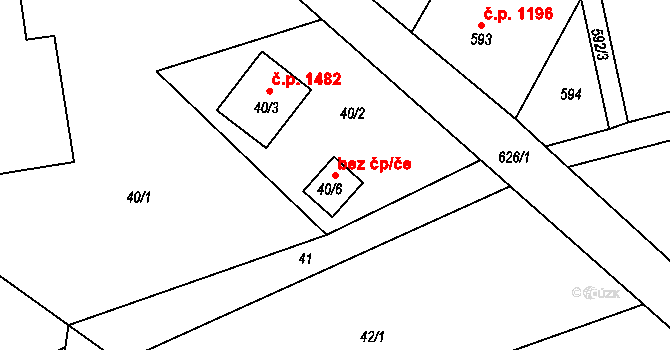 Příbor 50263943 na parcele st. 40/6 v KÚ Klokočov u Příbora, Katastrální mapa