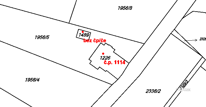 Krásná Lípa 1114 na parcele st. 1226 v KÚ Krásná Lípa, Katastrální mapa